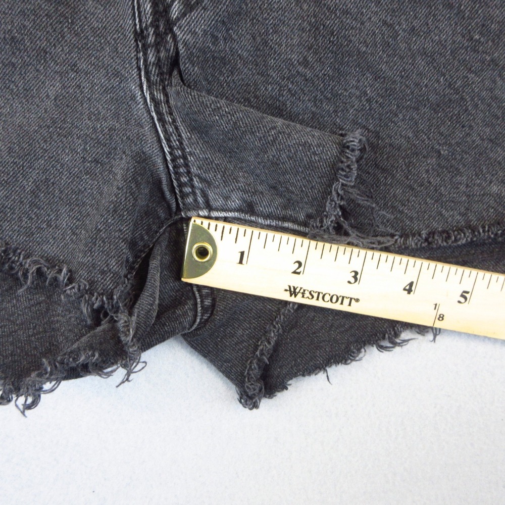 Levi's 501 Original Shorts Women W30 Black Denim Cutoff High Rise Button Fly - Picture 7 of 10